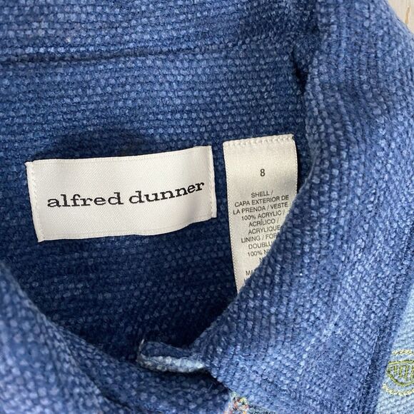 Alfred Dunner Blazer Womens Sz 8 Cottagecore Granny Patchwork Blue Jacket Art - Picture 13 of 14